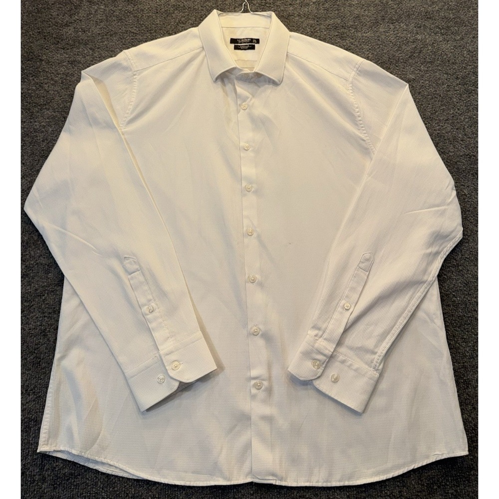 Men's 2XL 45-46 White Slim Fit Long Sleeve Dress Shirt LC Waikiki Business